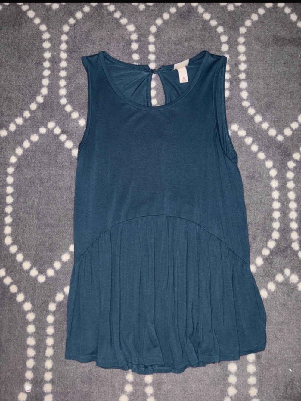 Mossimo Supply Co. Sleeveless Pleated Hem Tank - Teal Blue